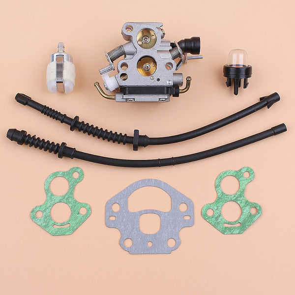 Carburador, y kit de filtro mangueras e inyector de combustible para Husqvarna 435, 440, 435E, 440E, Jonsared CS410, CS2240,  Zama C1T-EL41A